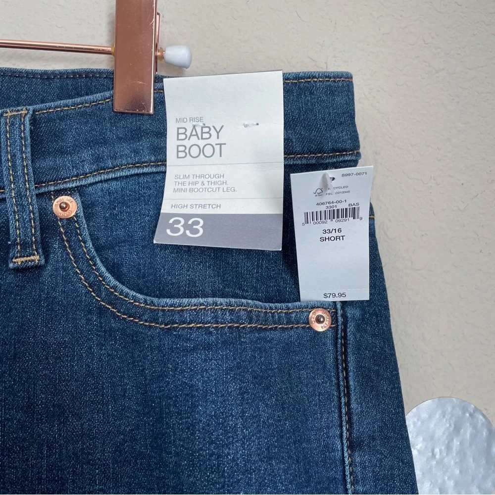Gap Baby Boot Cut Mid-Rise Jeans with Short Inseam - Picture 2 of 8